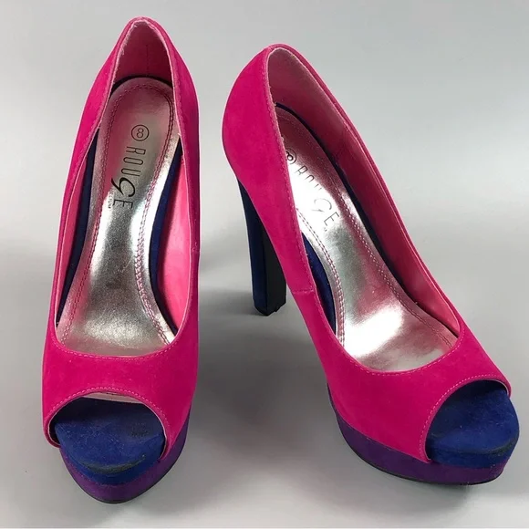 Rouge Helium Lust-2 Women’s Peep Toe Heels Size 8 - Picture 4 of 12